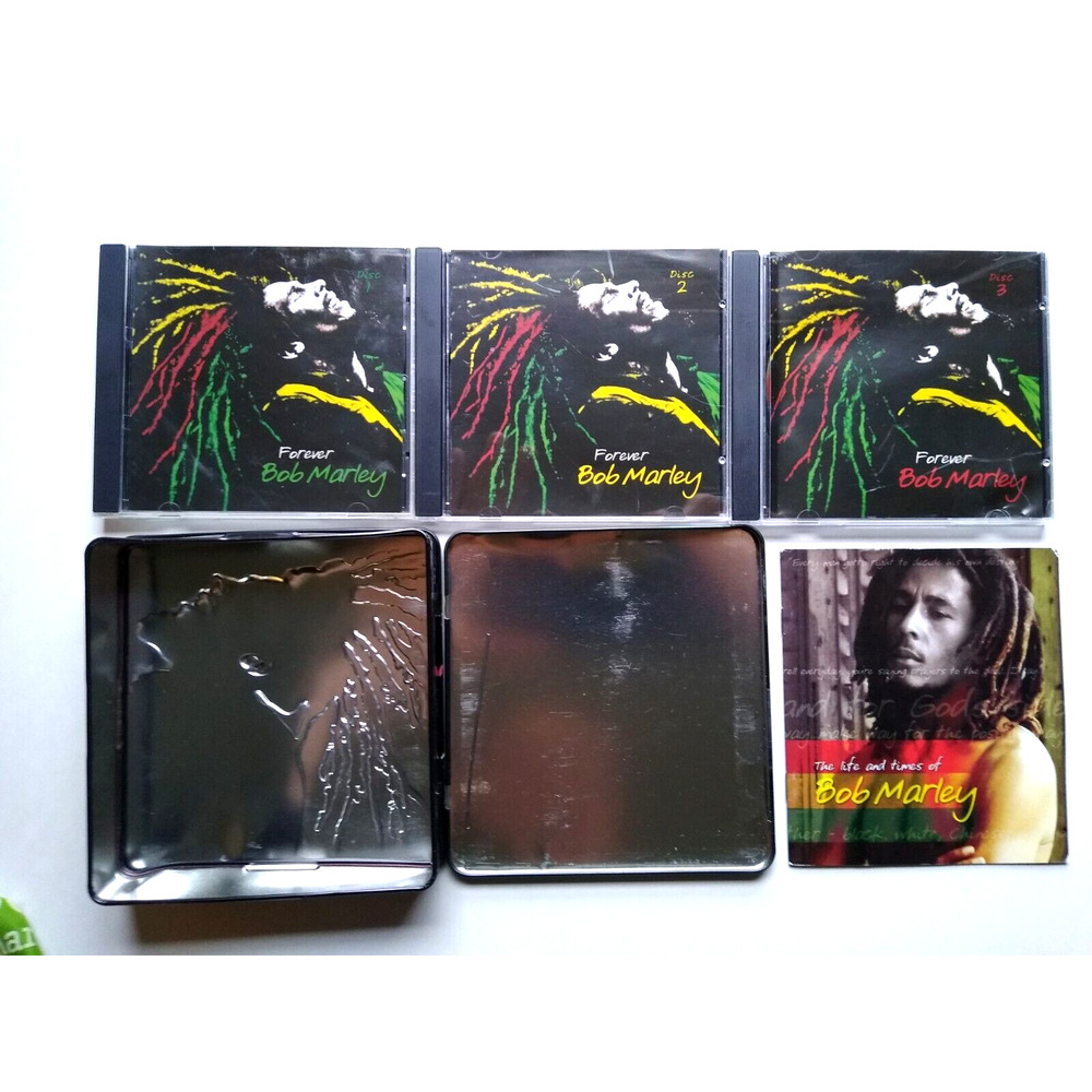 Forever Bob Marley 3 Disc Set Metal Case 14 page Booklet Life & Times Reggae